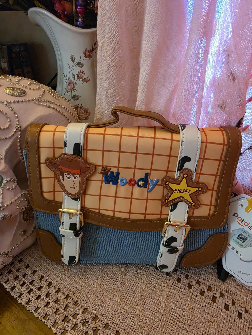 Disney Woody Kids Satchel in Orange, Blue, Brown and White